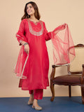 Ira Embroidered Silk Kurta Set