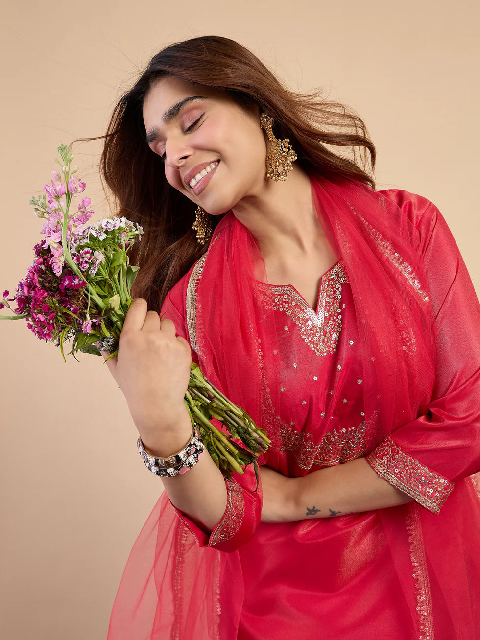 Ira Embroidered Silk Kurta Set