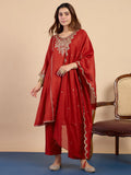 Ira Embroidered Silk Kurta Set