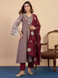 Ira Embroidered Silk Blend Kurta Set