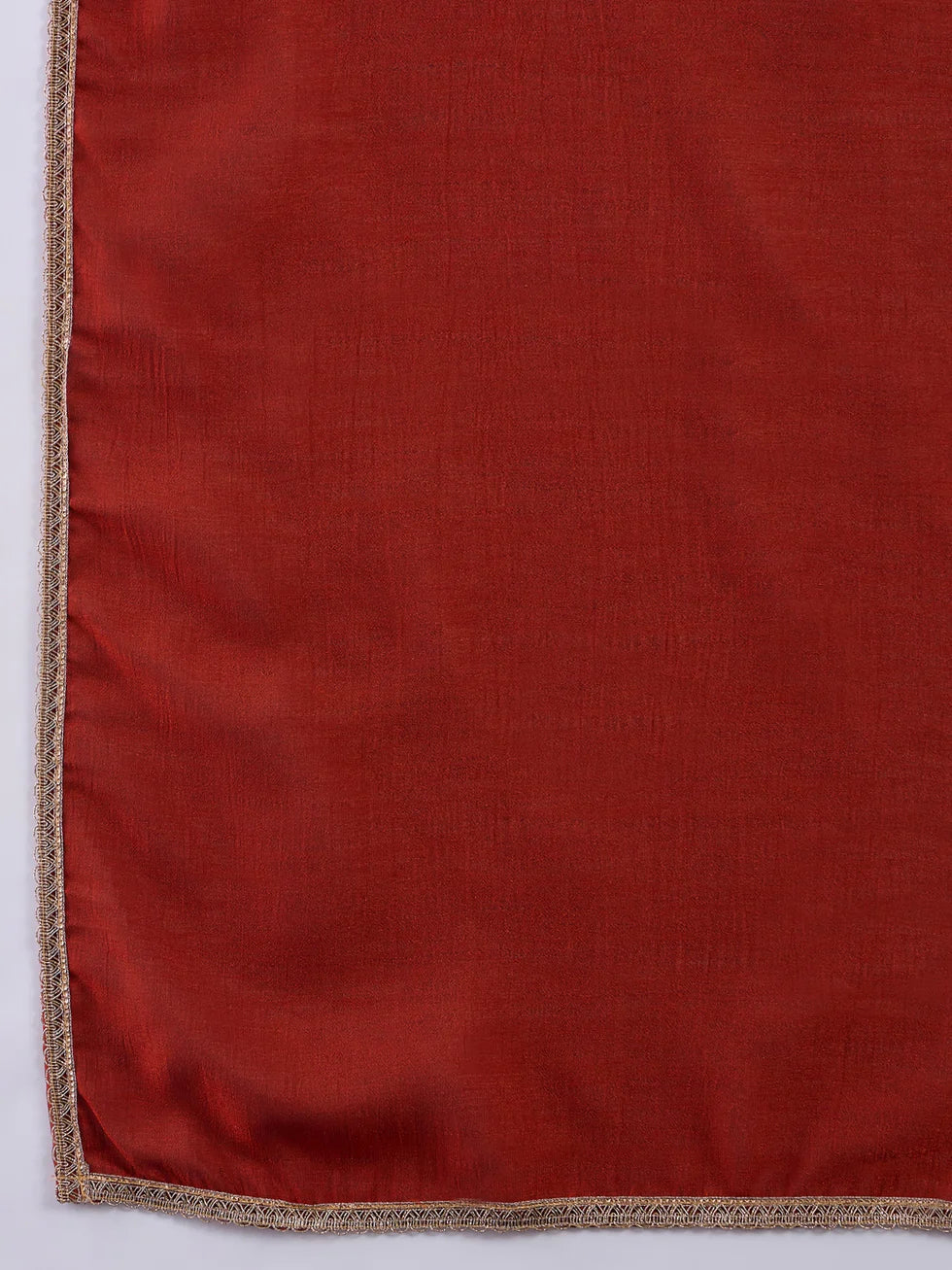 Floral Embroidered Silk_Blend V_Neck Kurta Trouser & Dupatta Set