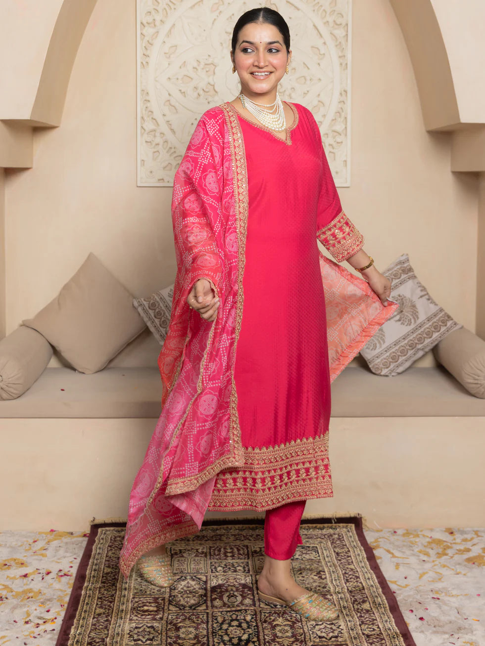 Rani Gulnaar Embroidered Festive Set