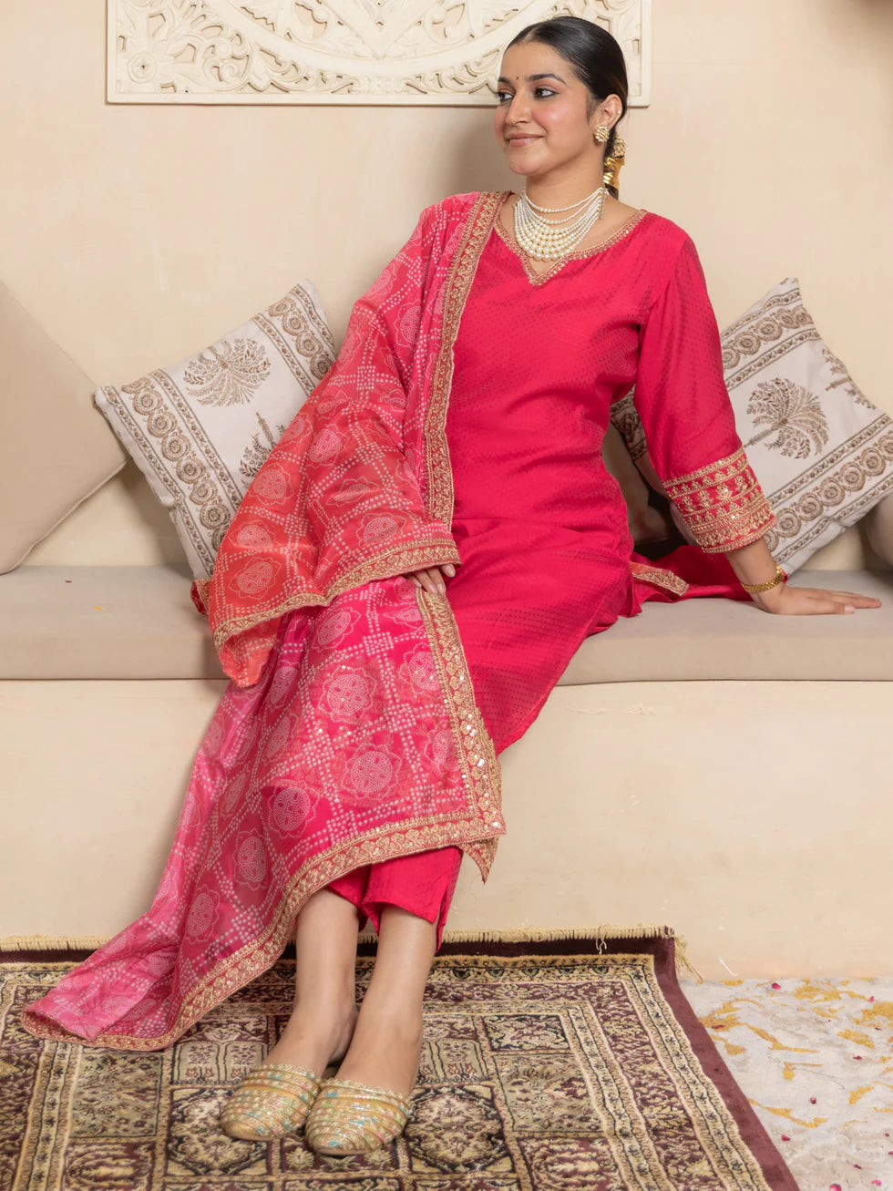 Rani Gulnaar Embroidered Festive Set