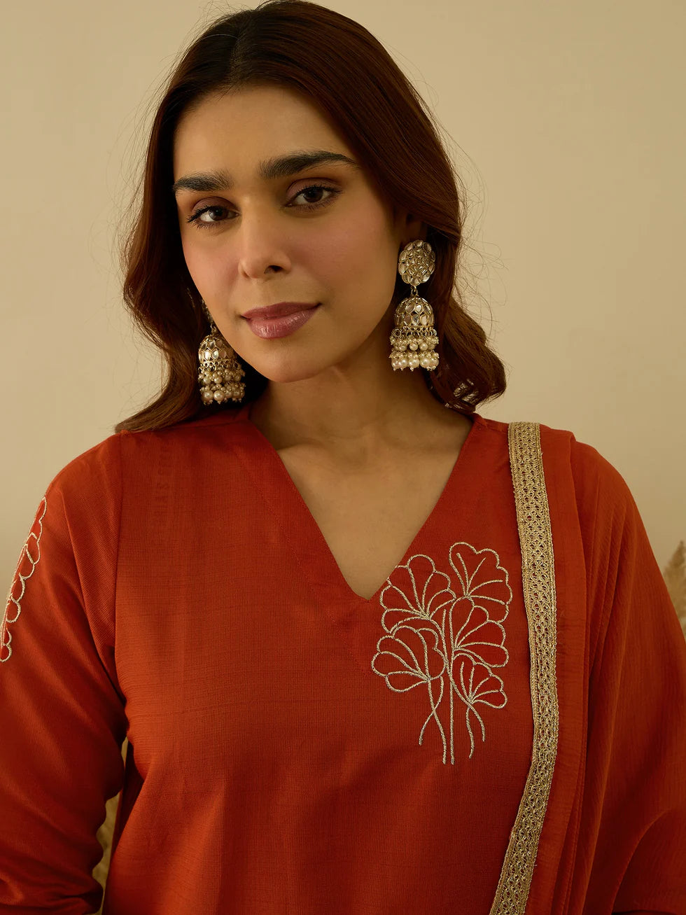 Rust Floral Elegance Set