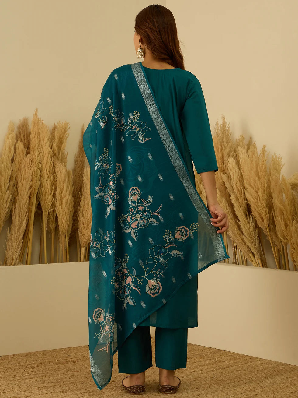 Teal Floral Elegance Set