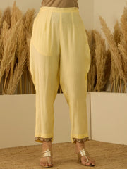Aanya Women’s Yellow Festive Embroidered Yoke Straight Kurta Pant Set