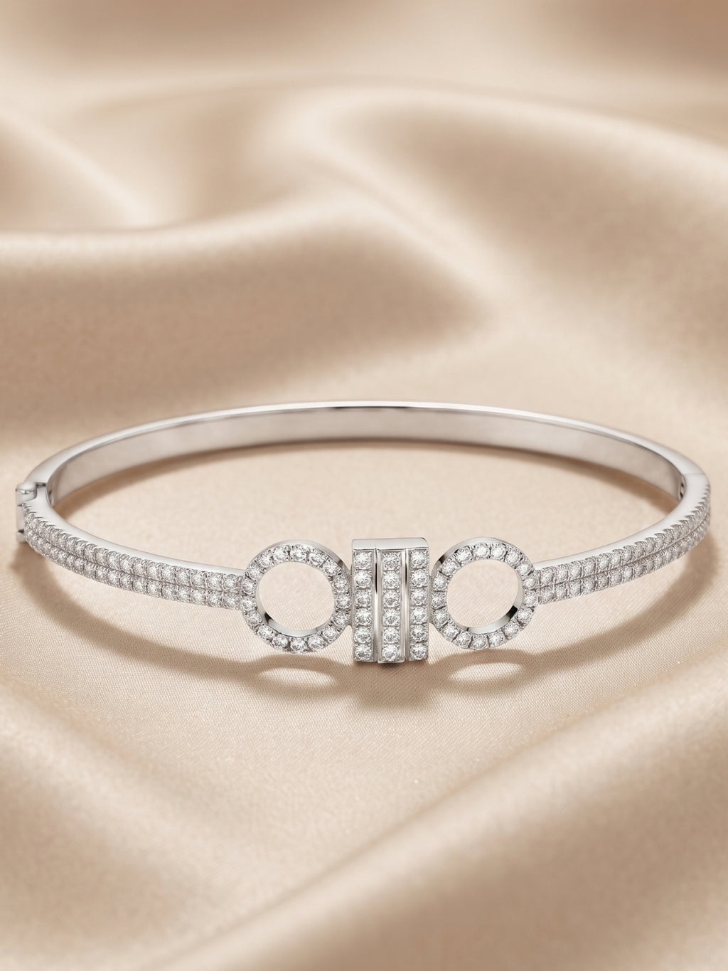 925 Silver Infinity Circle Bangle Bracelet for Women