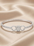 925 Silver Infinity Circle Bangle Bracelet for Women