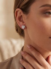 925 Silver Heart Stud Earrings for Women