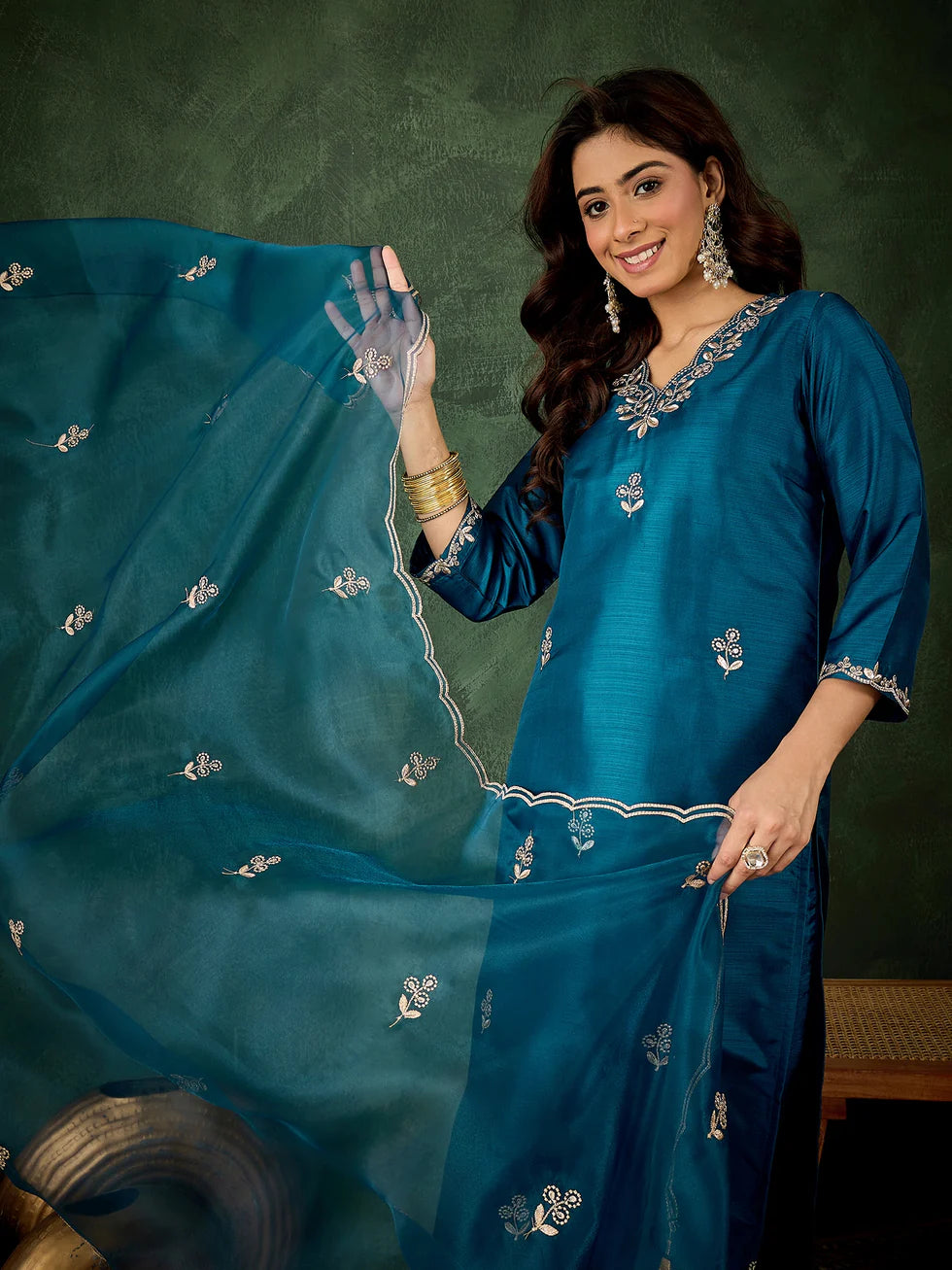 Floral Embroidered Kurta Set