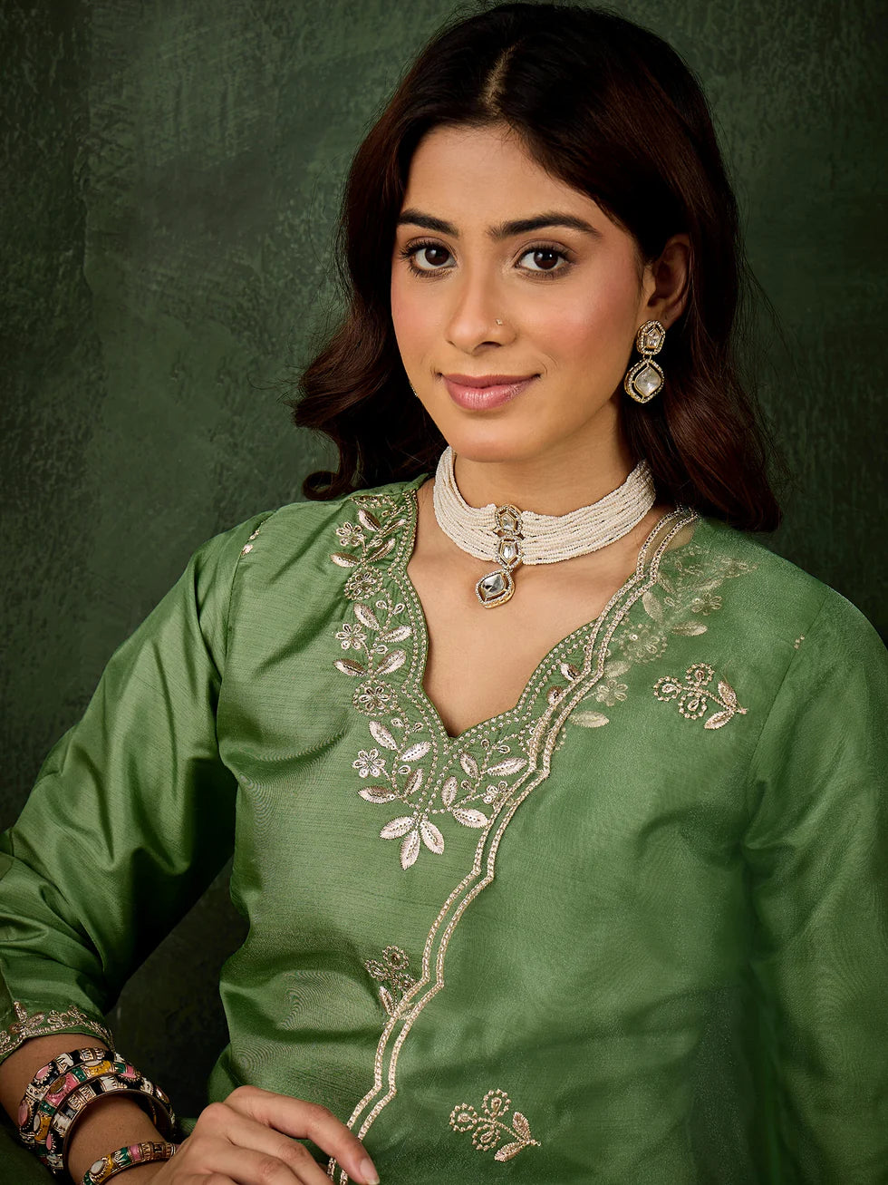 Floral Embroidered Kurta Set