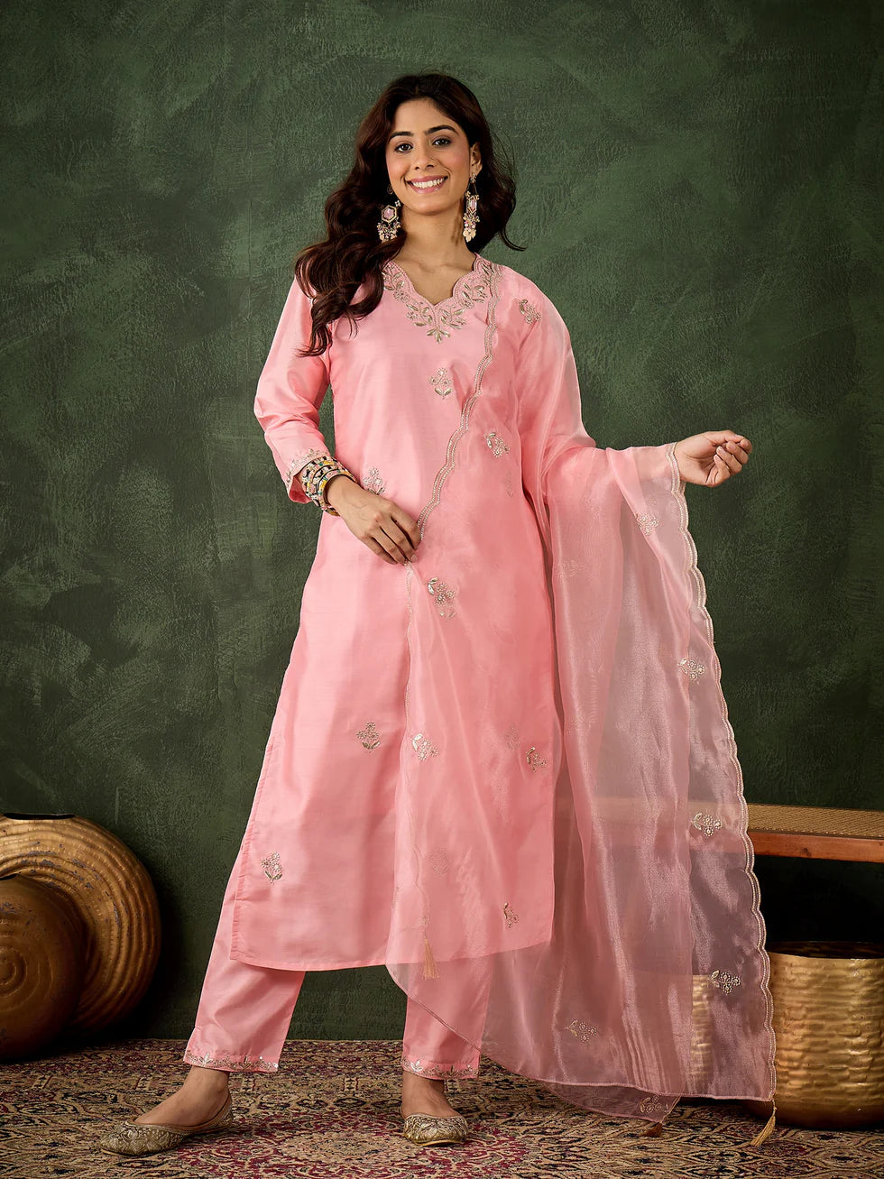 Floral Embroidered Kurta Set