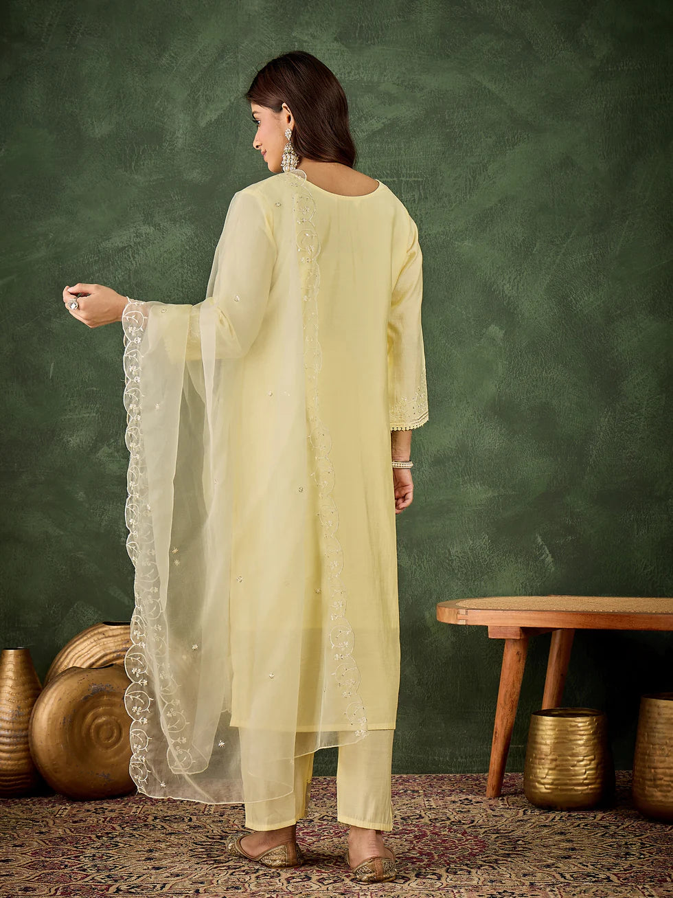 Ira Lemon Festive Kurta Set