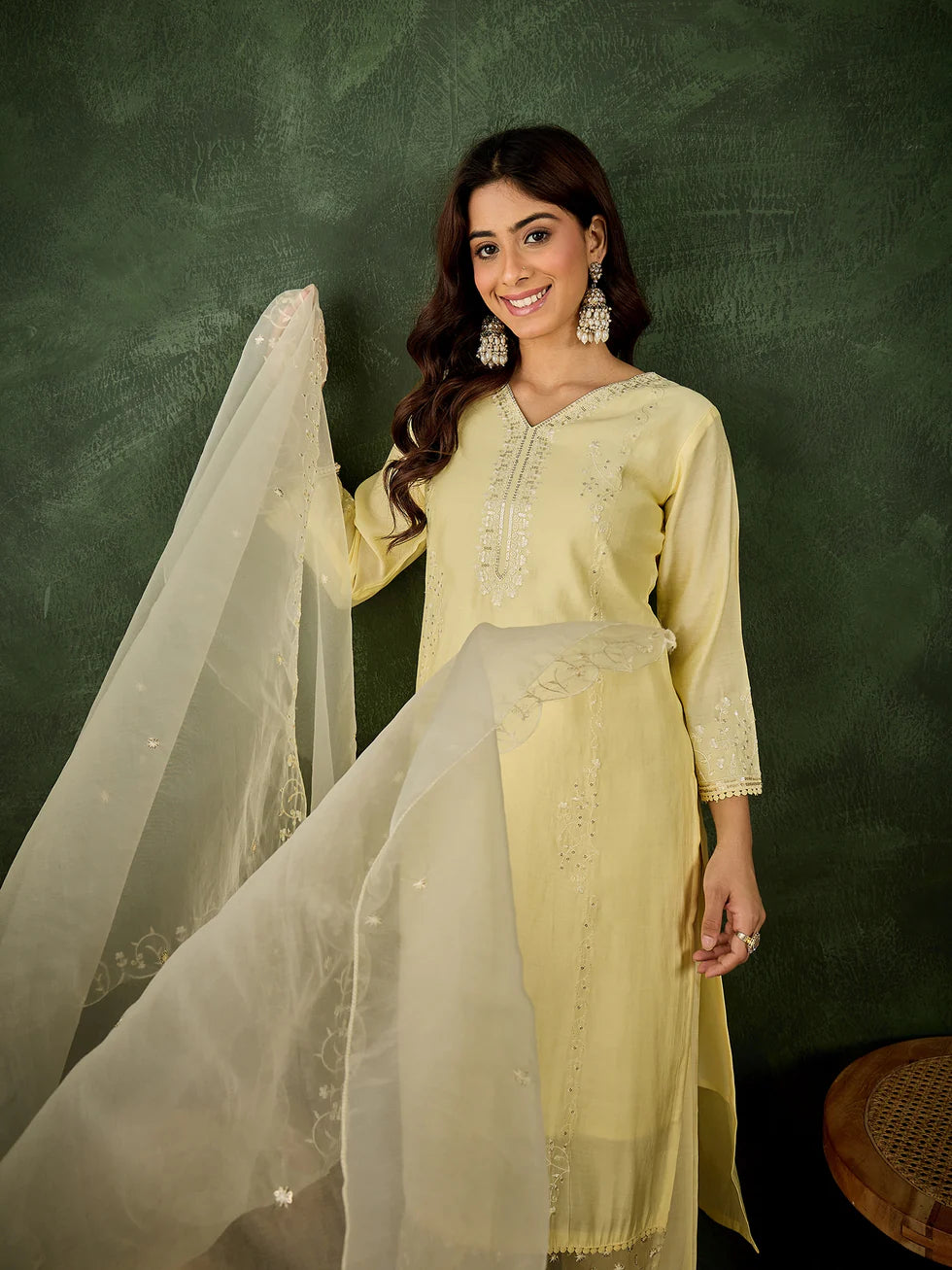 Ira Lemon Festive Kurta Set