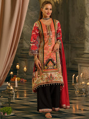 Multi Printed A-Line Kurta Palazzos With Dupatta Set