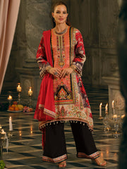 Multi Printed A-Line Kurta Palazzos With Dupatta Set
