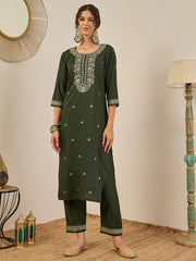 Olive Meher Embroidered Festive Set