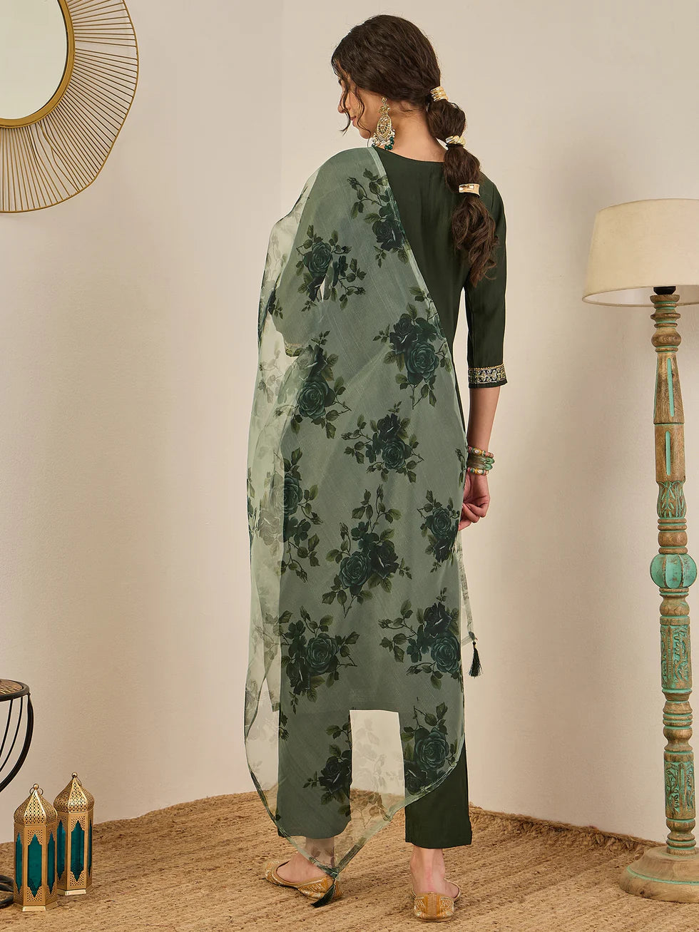 Olive Meher Embroidered Festive Set