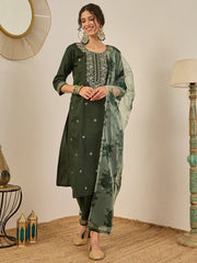 Olive Meher Embroidered Festive Set