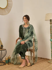 Olive Meher Embroidered Festive Set