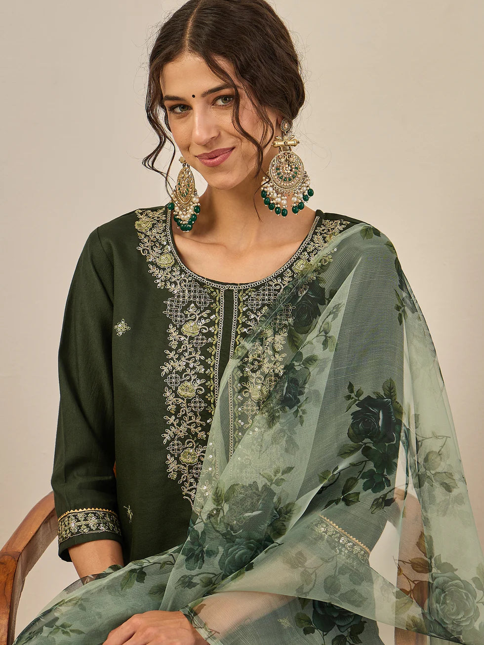 Olive Meher Embroidered Festive Set