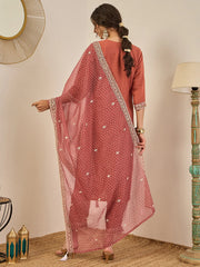 Rust Embroidered Suit Set