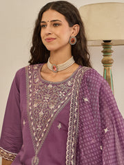 Lavender Embroidered Suit Set