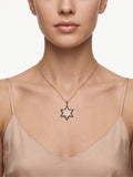 925 Sterling Silver Rose Gold Plated Black & White CZ Star Pendant Necklace for Women