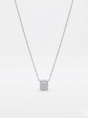 925 Sterling Silver Chevron CZ Geometric Pendant Necklace for Women