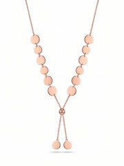 925 Sterling Silver Adjustable Disc Tassel Necklace for Women