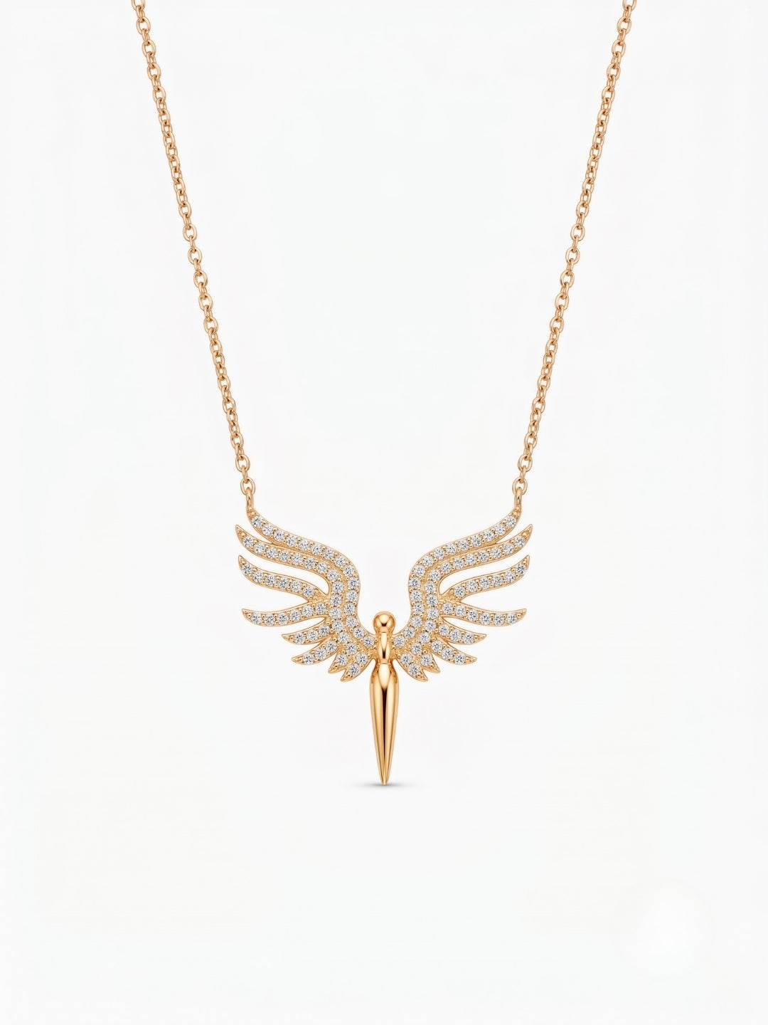 925 Sterling Silver Divine Guardian Wings Pendant Necklace for Women