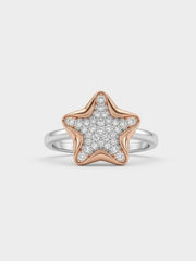 925 Sterling Silver Pavé Star Statement Ring for Women