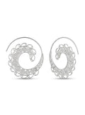 925 Silver Spiral Filigree Hoop Earrings for Women