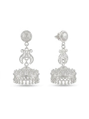 925 Silver Earrings Traditional Filigree Jhumka Earrings for Women