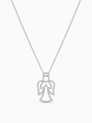 925 Sterling Silver Angel Prayer Pendant Necklace for Women