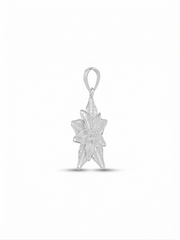 925 Sterling Silver Radiant Star Flower Pendant For Women