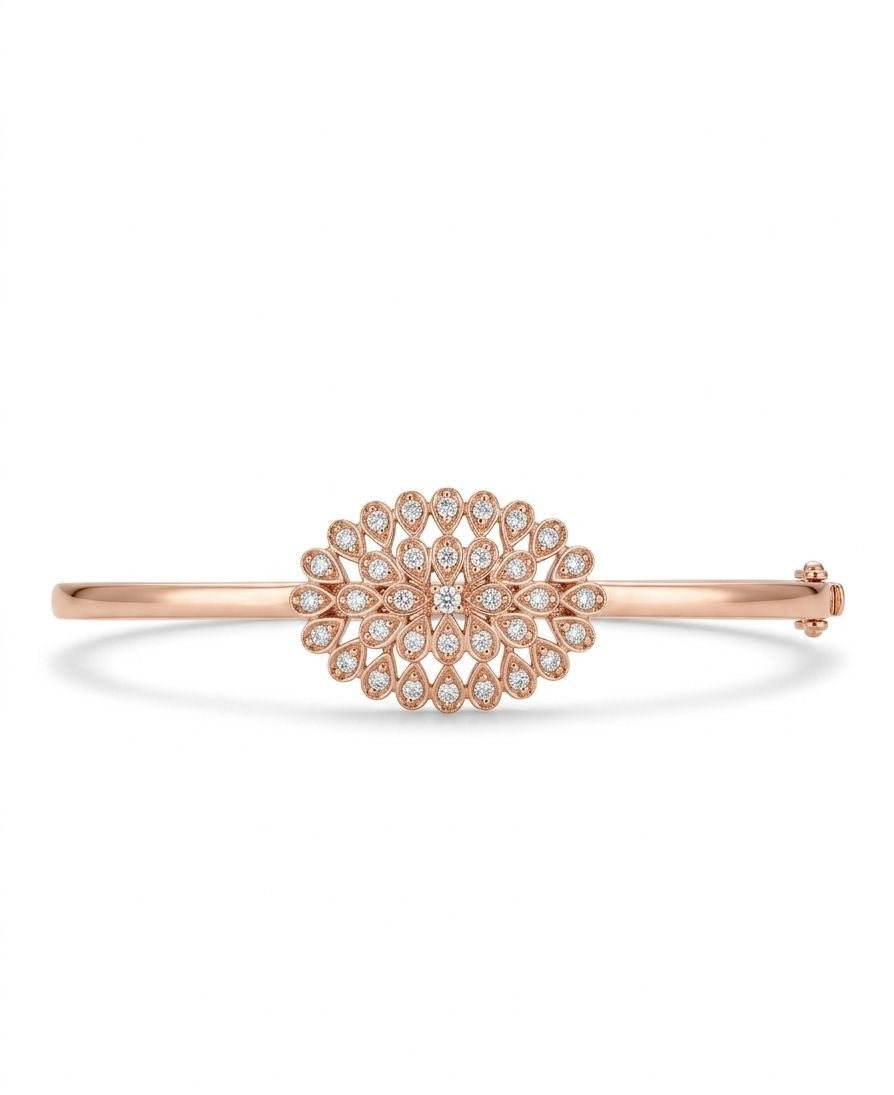 92.5 Sterling Silver Radiant Blossom Bracelet for Women
