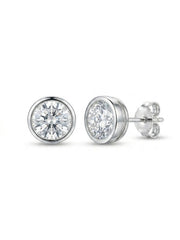 925 Silver Round Stud Earrings for Women