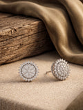 925 Silver Sunburst Sparkle Stud Earrings for Women