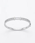 92.5 Sterling Silver Radiant Baguette Crystal Silver Bracelet for Women