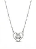 925 Sterling Silver Silver Bloom Heart Necklace for Women