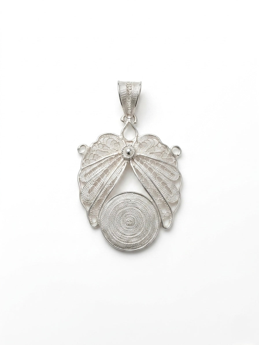 925 Sterling Silver Butterfly Bloom Filigree Pendant For Women