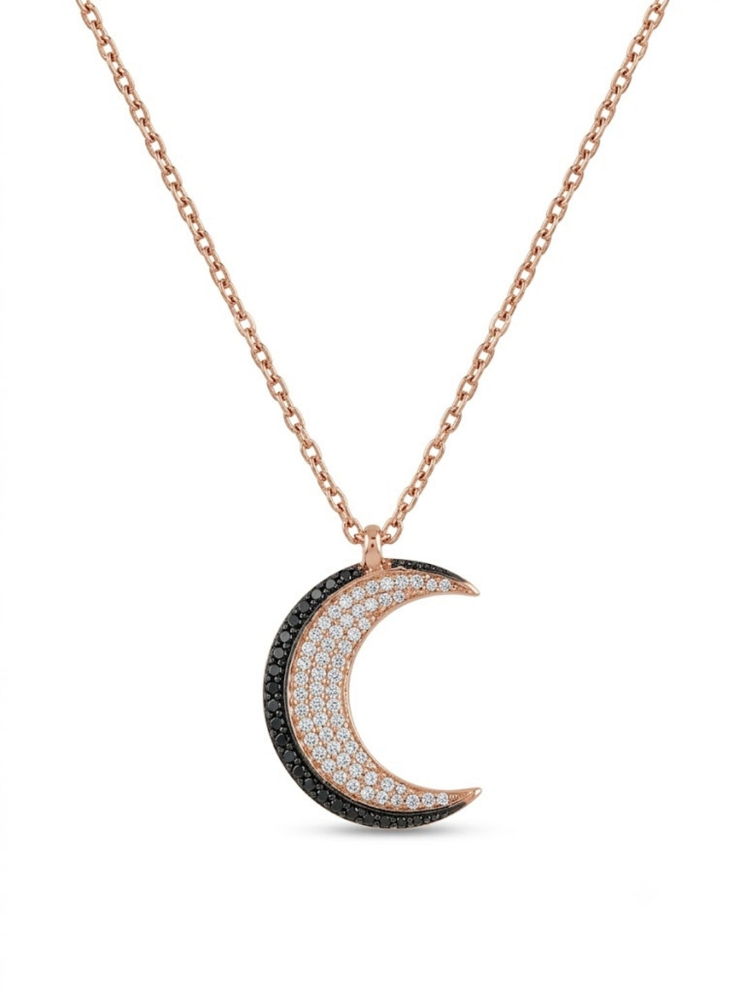 925 Sterling Silver Midnight Lunar Crescent Pendant Necklace for Women