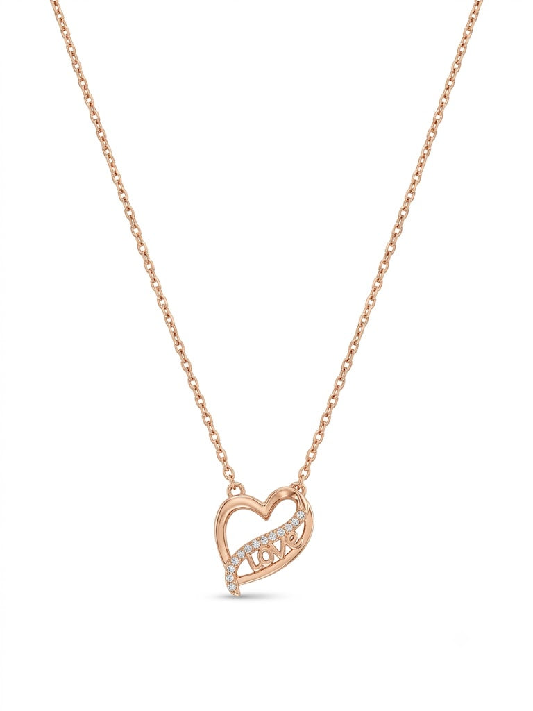 925 Sterling Silver Love Heart Pendant Necklace for Women