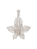 925 Sterling Silver Elegant Lily Filigree Pendant For Women