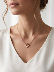 925 Sterling Silver Sparkling Heart Necklace for Women