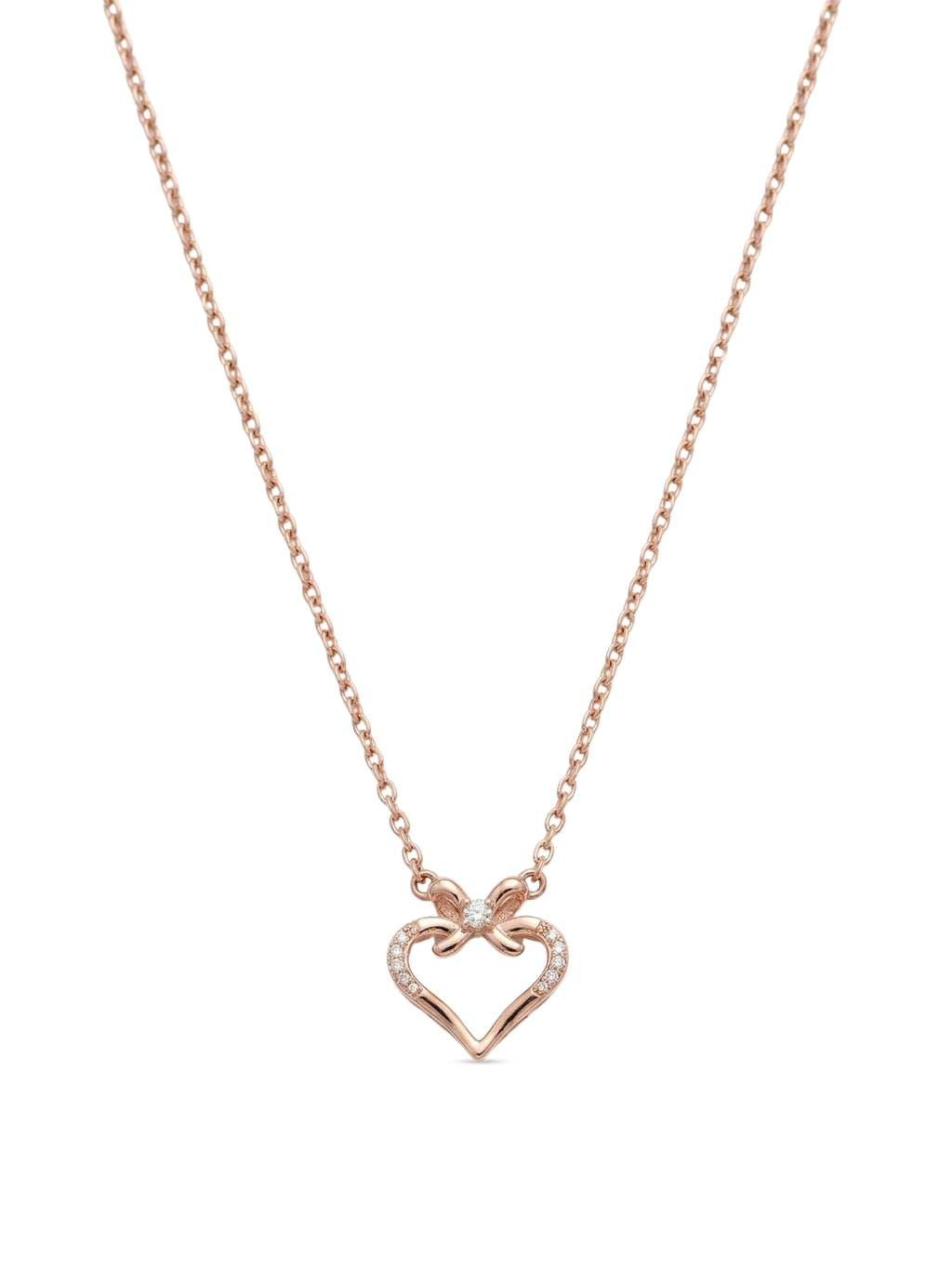 925 Sterling Silver Bow Heart Necklace for women
