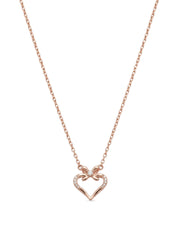 925 Sterling Silver Bow Heart Necklace for women