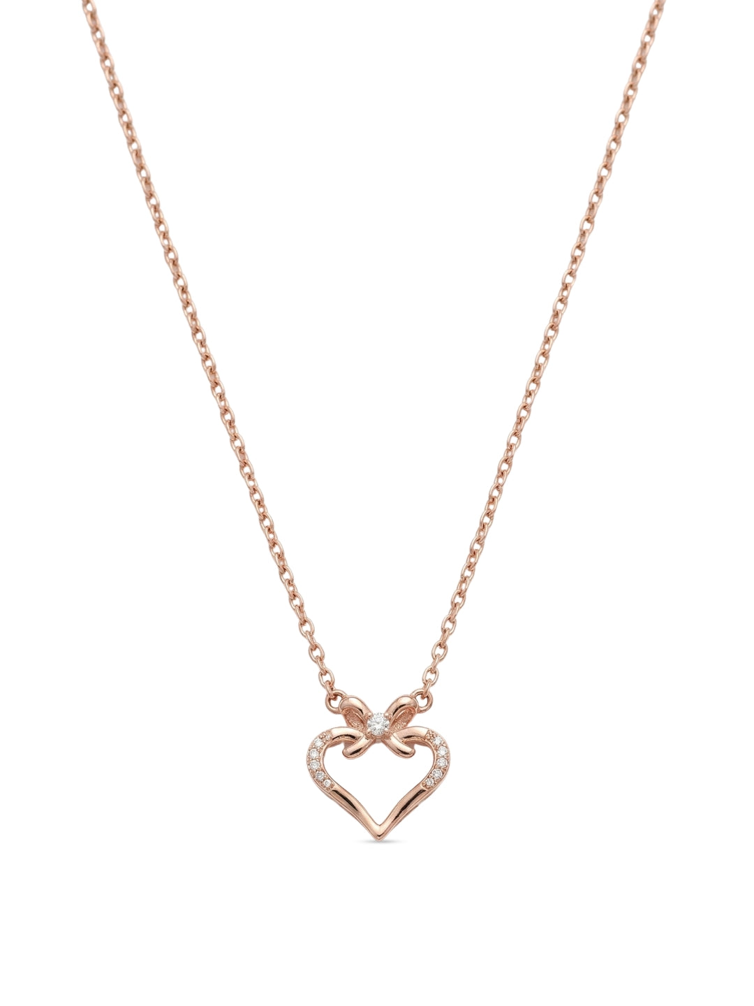 925 Sterling Silver Bow Heart Necklace for women