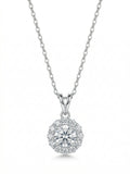 925 Sterling Silver Celestia Halo Sparkle Necklace for Women